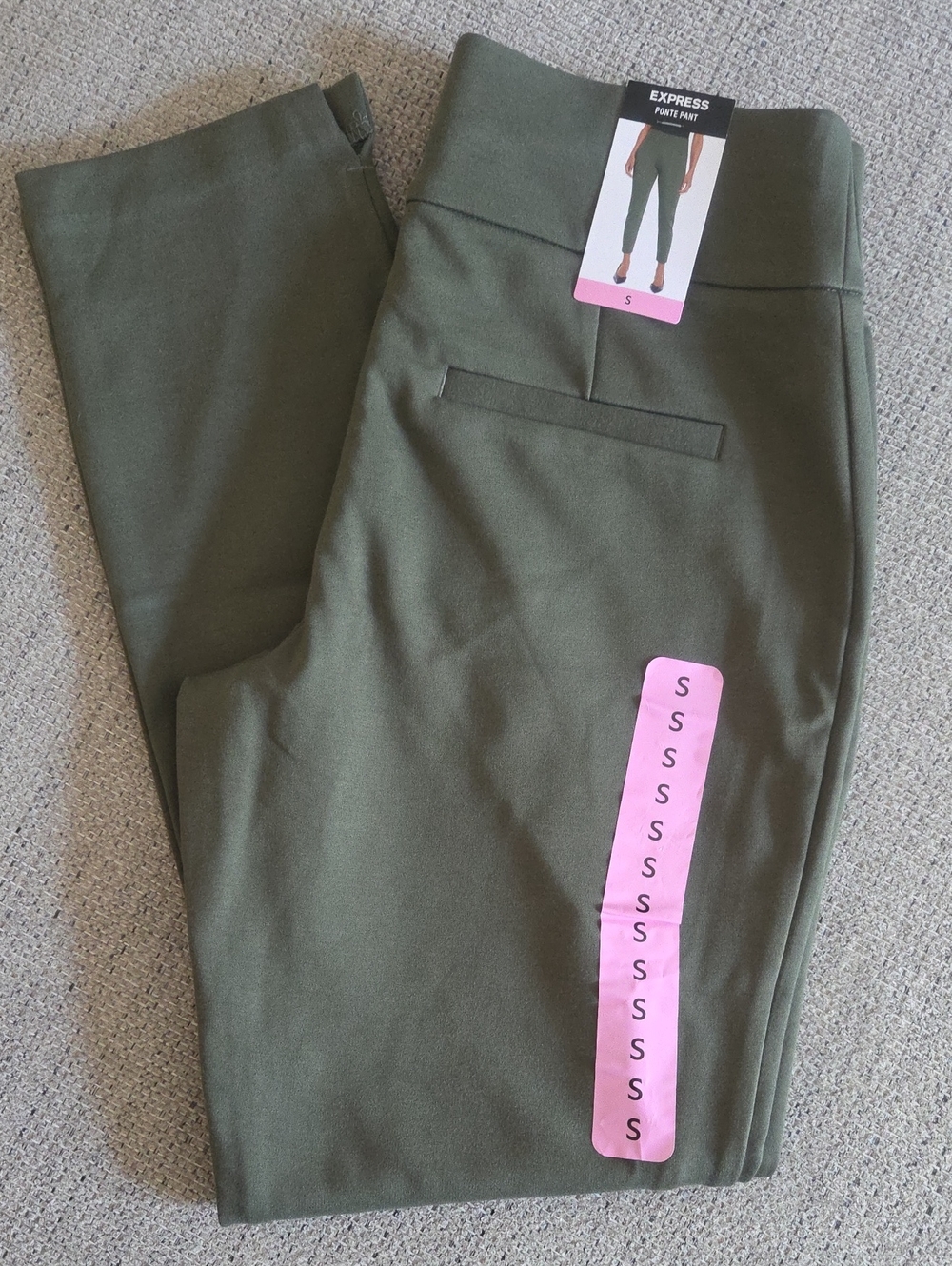 Express Olive Green Ponte Dress Pants